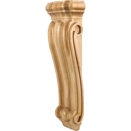 7 Wx3-3/4Dx22H Alder Scrolled Corbel